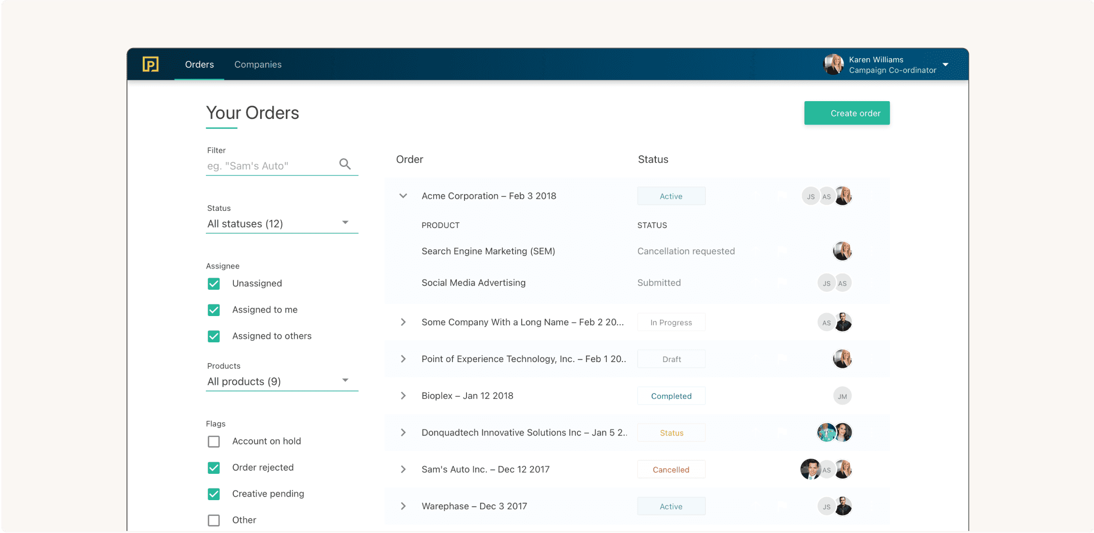 Hub Orders Dashboard